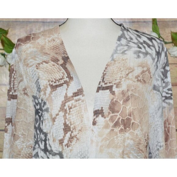 Alfred Dunner Ladies Sheer Lightweight Open Cardigan Size M Mixed Animal Prints - Picture 4 of 12